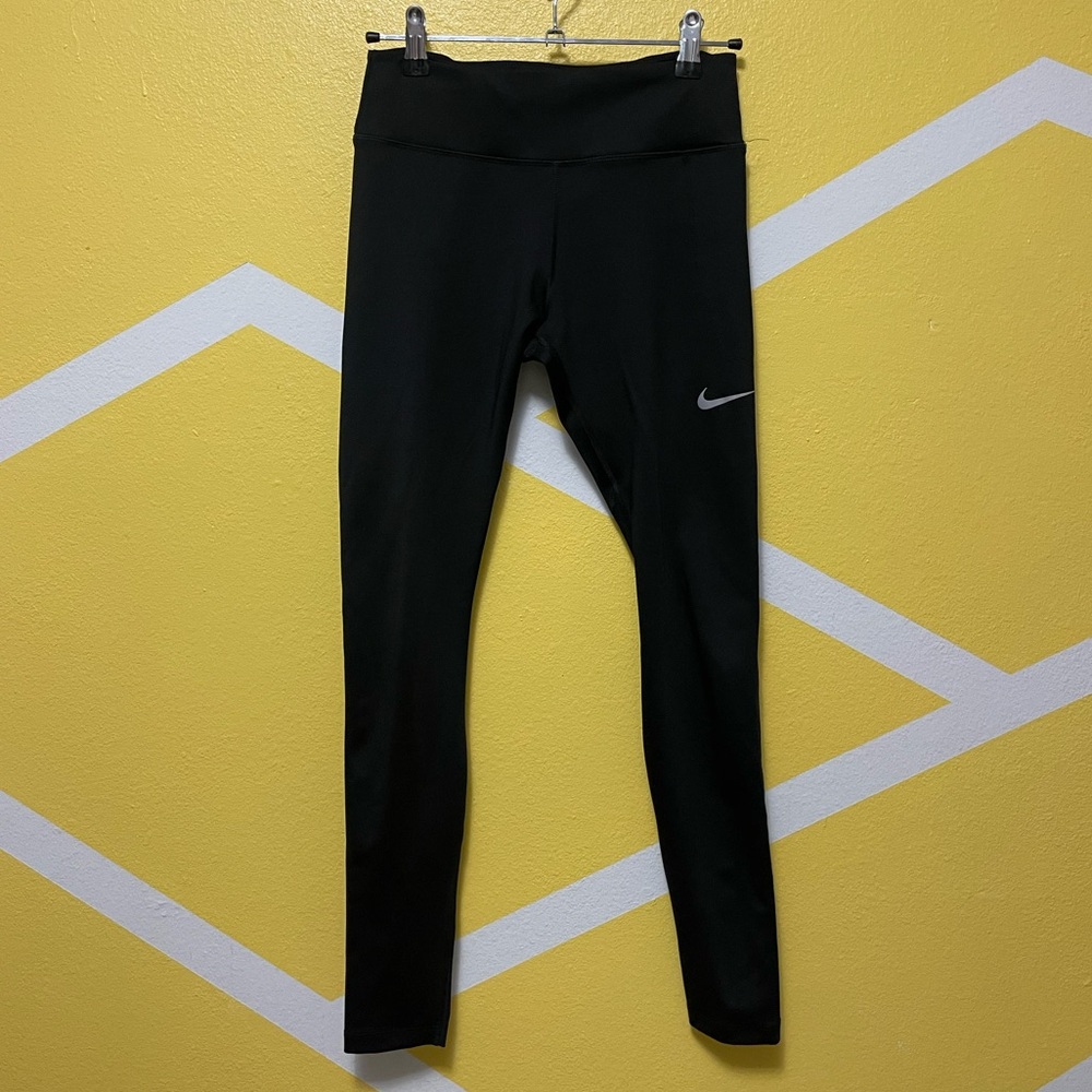Like-New Nike Black Leggings w/ White Swoosh